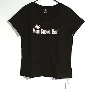 Fittin Mom knows Best crown scoop neck cap sleeve t shirt